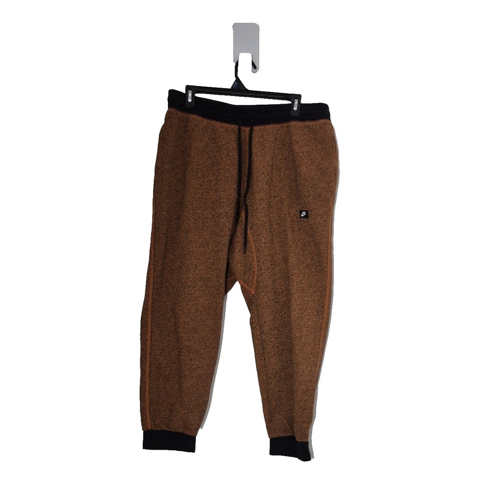 Nike Joggers Mens XL Orange/Black Fleece Cuff Terry Sweatpants 678558